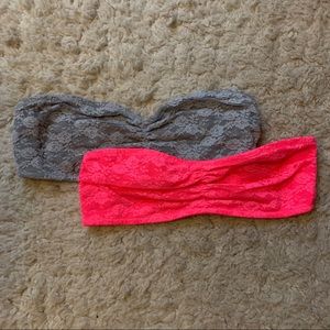 Victoria’s Secret Pink and Gray Bandeaus